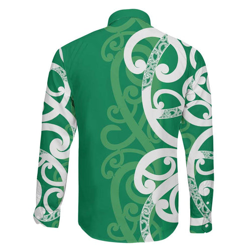 Pounamu Green Maori Family Matching Off Shoulder Maxi Dress and Hawaiian Shirt Koru Kowhaiwhai - Aussie Hoodie