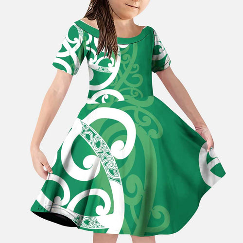 Pounamu Green Maori Family Matching Puletasi and Hawaiian Shirt Koru Kowhaiwhai - Aussie Hoodie