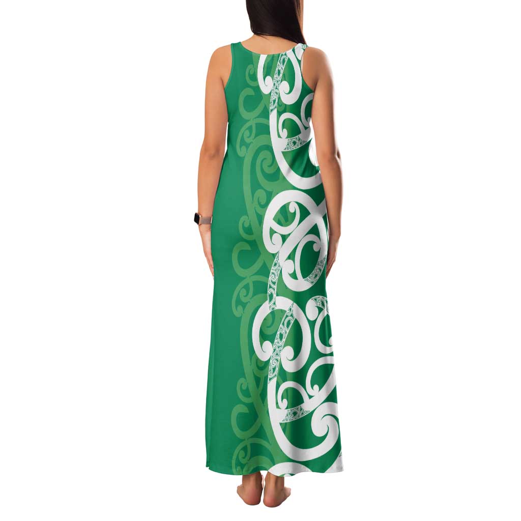 Pounamu Green Maori Family Matching Tank Maxi Dress and Hawaiian Shirt Koru Kowhaiwhai - Aussie Hoodie