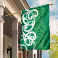 Pounamu Green Maori Garden Flag Koru Kowhaiwhai - Aussie Hoodie