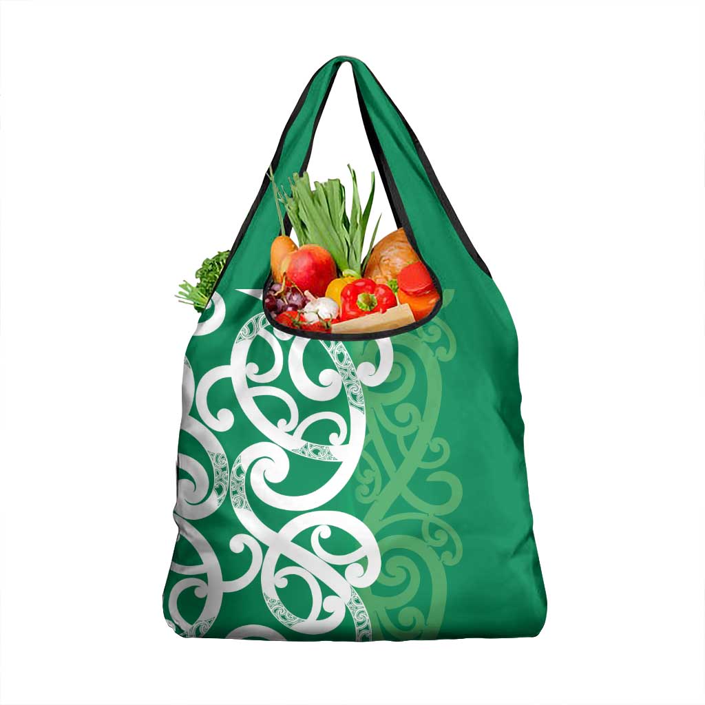 Pounamu Green Maori Grocery Bag Koru Kowhaiwhai - Aussie Hoodie