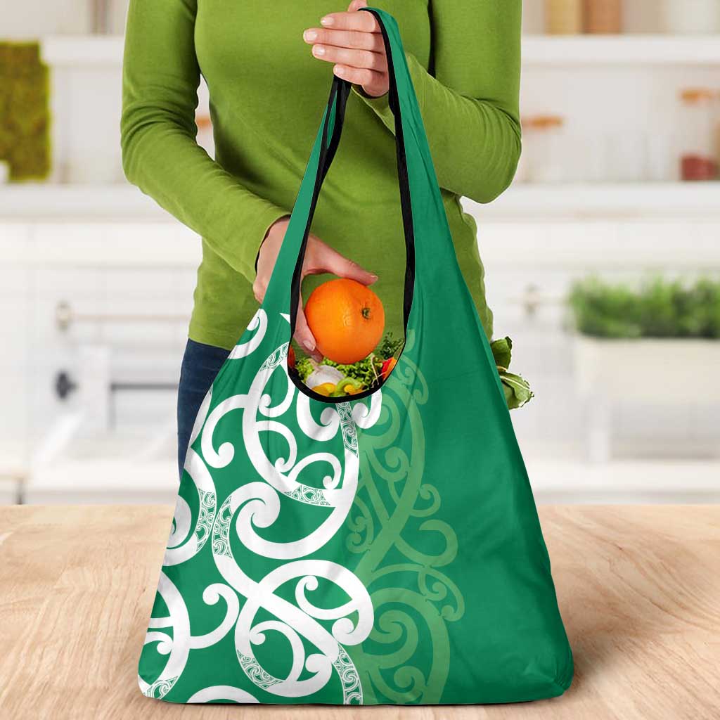 Pounamu Green Maori Grocery Bag Koru Kowhaiwhai - Aussie Hoodie