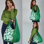 Pounamu Green Maori Grocery Bag Koru Kowhaiwhai - Aussie Hoodie