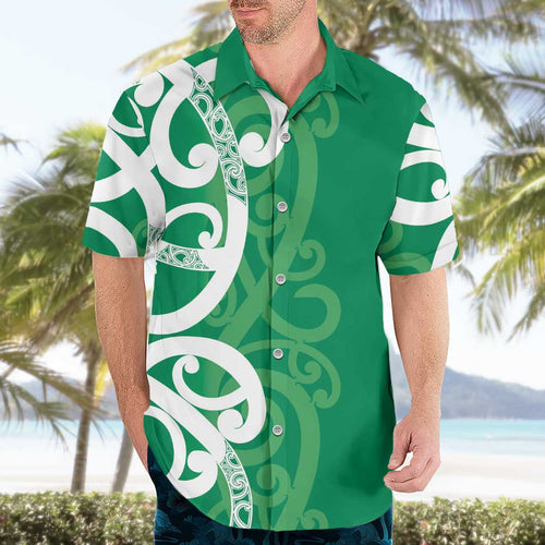 Pounamu Green Maori Hawaiian Shirt Koru Kowhaiwhai - Aussie Hoodie