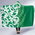 Pounamu Green Maori Hooded Blanket Koru Kowhaiwhai - Aussie Hoodie
