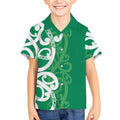 Pounamu Green Maori Kid Hawaiian Shirt Koru Kowhaiwhai - Aussie Hoodie