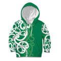 Pounamu Green Maori Kid Hoodie Koru Kowhaiwhai - Aussie Hoodie