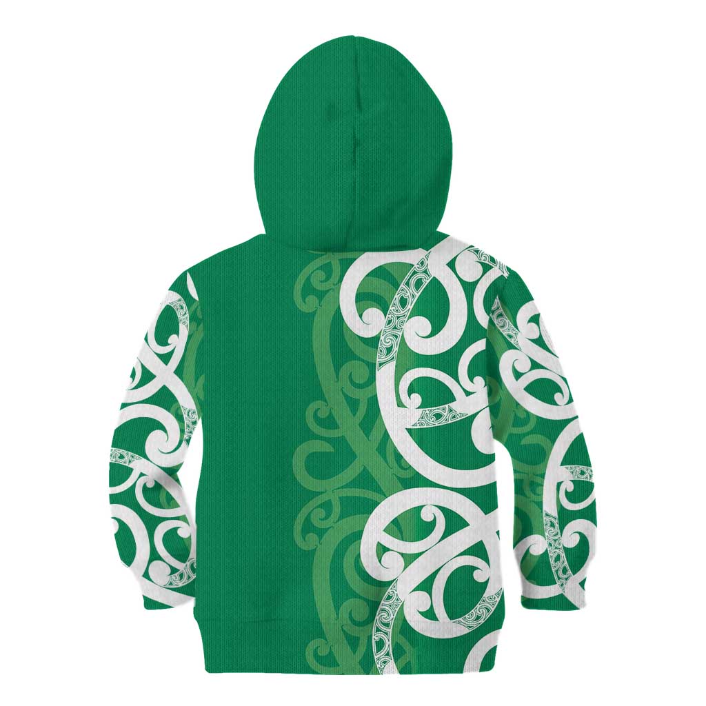Pounamu Green Maori Kid Hoodie Koru Kowhaiwhai - Aussie Hoodie