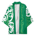Pounamu Green Maori Kimono Koru Kowhaiwhai - Aussie Hoodie