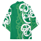 Pounamu Green Maori Kimono Koru Kowhaiwhai - Aussie Hoodie