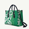 Pounamu Green Maori Leather Bag Koru Kowhaiwhai - Aussie Hoodie