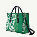 Pounamu Green Maori Leather Bag Koru Kowhaiwhai - Aussie Hoodie