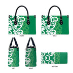 Pounamu Green Maori Leather Bag Koru Kowhaiwhai - Aussie Hoodie