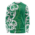 Pounamu Green Maori Long Sleeve Shirt Koru Kowhaiwhai - Aussie Hoodie