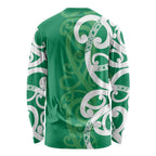 Pounamu Green Maori Long Sleeve Shirt Koru Kowhaiwhai - Aussie Hoodie