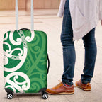 Pounamu Green Maori Luggage Cover Koru Kowhaiwhai - Aussie Hoodie