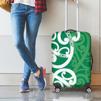 Pounamu Green Maori Luggage Cover Koru Kowhaiwhai - Aussie Hoodie