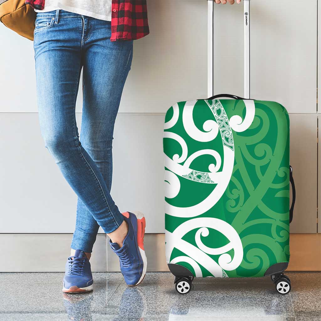 Pounamu Green Maori Luggage Cover Koru Kowhaiwhai - Aussie Hoodie
