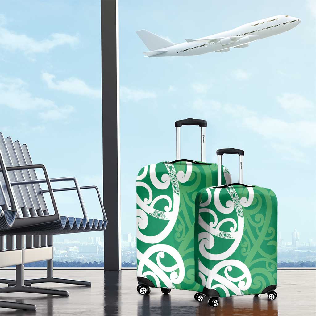 Pounamu Green Maori Luggage Cover Koru Kowhaiwhai - Aussie Hoodie