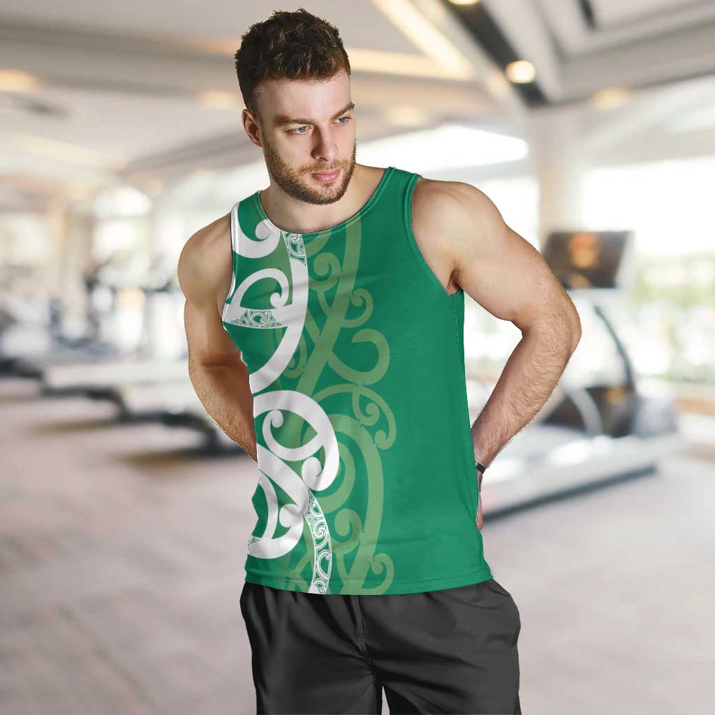 Pounamu Green Maori Men Tank Top Koru Kowhaiwhai - Aussie Hoodie