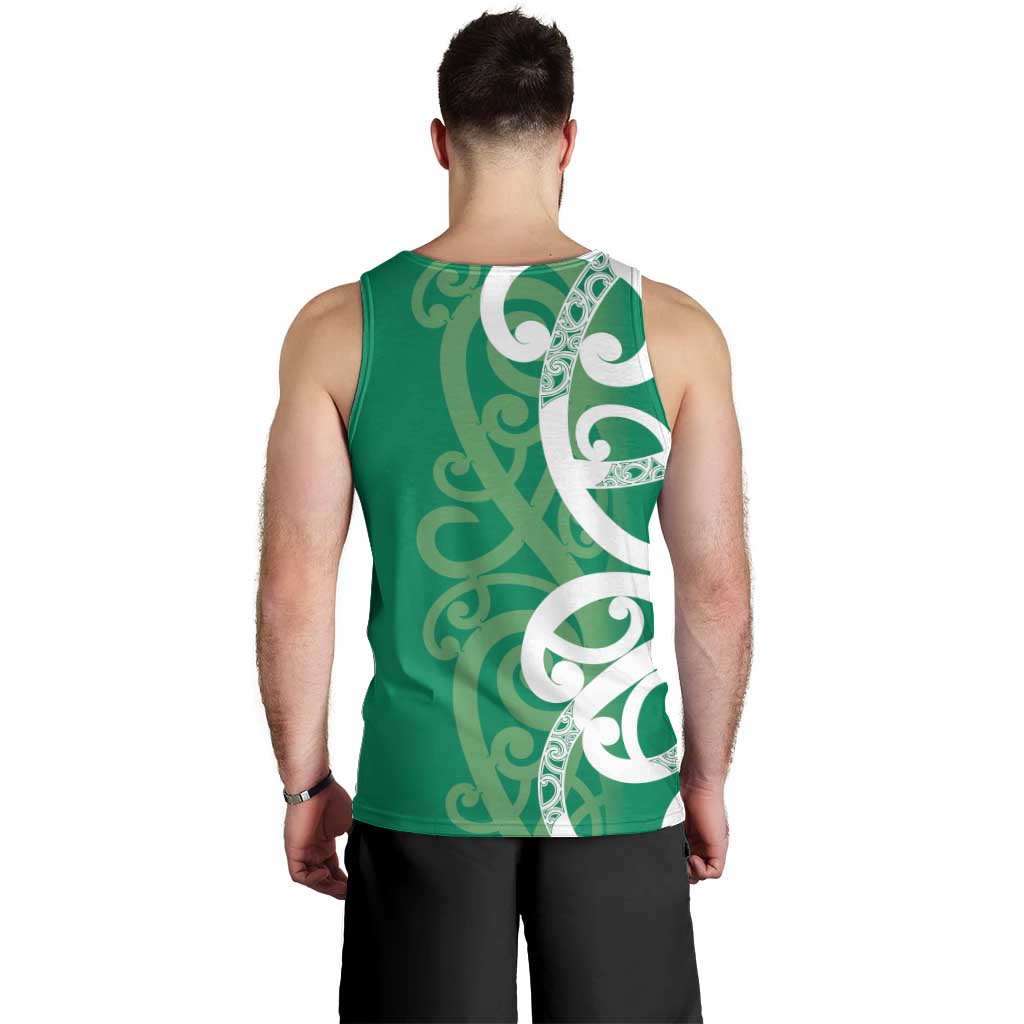 Pounamu Green Maori Men Tank Top Koru Kowhaiwhai - Aussie Hoodie