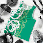 Pounamu Green Maori Men Tank Top Koru Kowhaiwhai - Aussie Hoodie