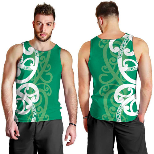 Pounamu Green Maori Men Tank Top Koru Kowhaiwhai - Aussie Hoodie