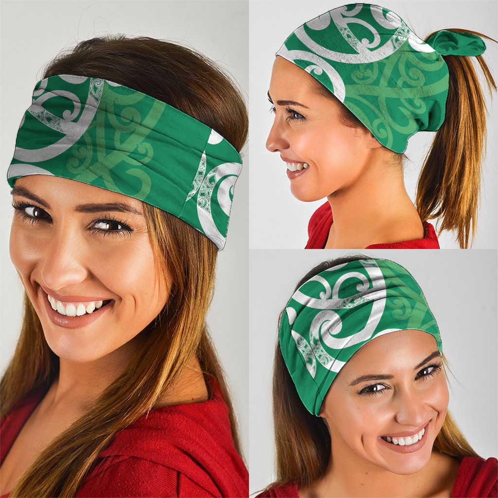 Pounamu Green Maori Neck Gaiter Koru Kowhaiwhai - Aussie Hoodie
