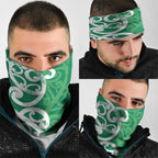 Pounamu Green Maori Neck Gaiter Koru Kowhaiwhai - Aussie Hoodie