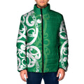 Pounamu Green Maori Padded Jacket Koru Kowhaiwhai - Aussie Hoodie