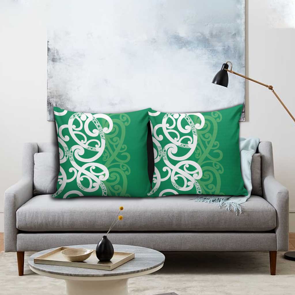 Pounamu Green Maori Pillow Cover Koru Kowhaiwhai - Aussie Hoodie