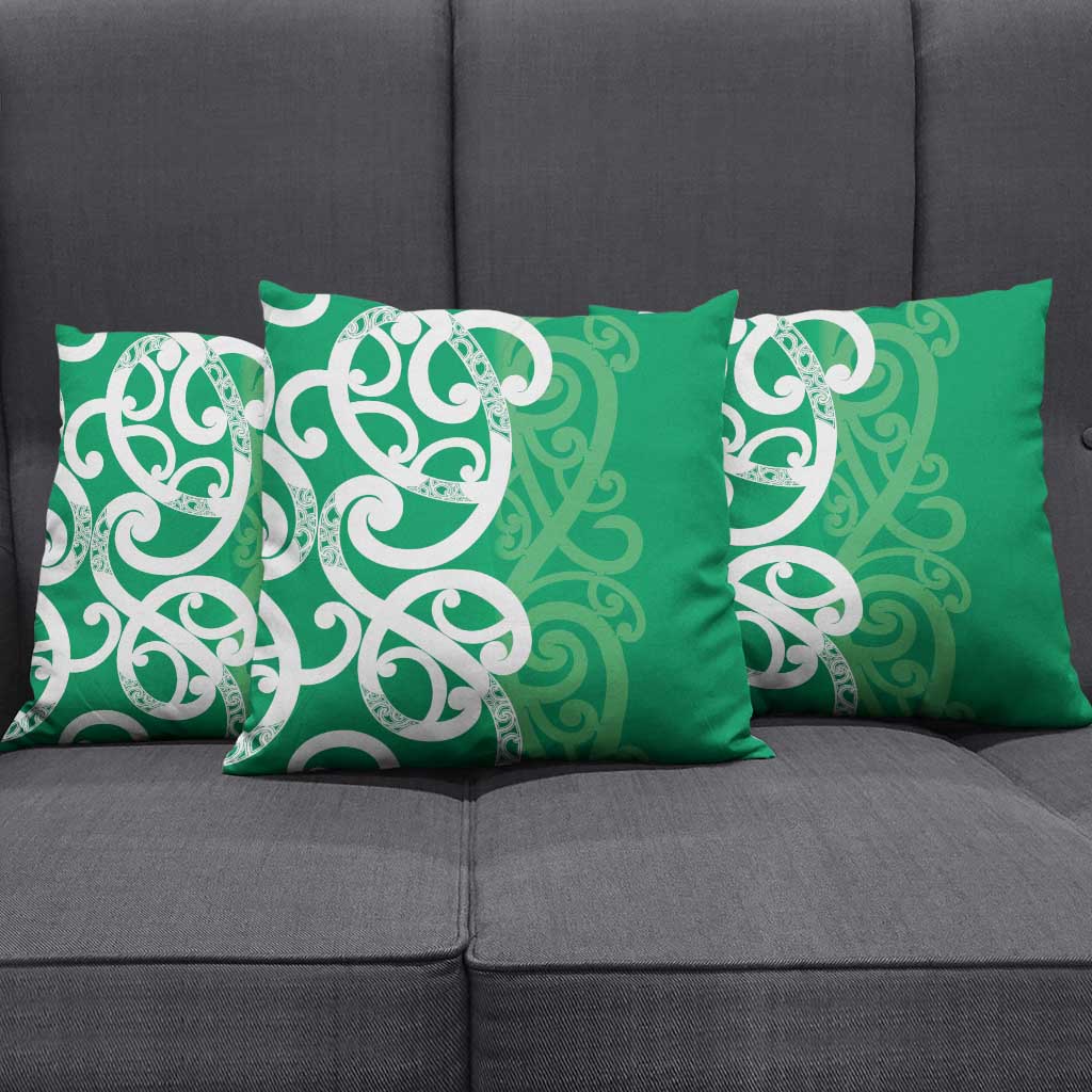 Pounamu Green Maori Pillow Cover Koru Kowhaiwhai - Aussie Hoodie