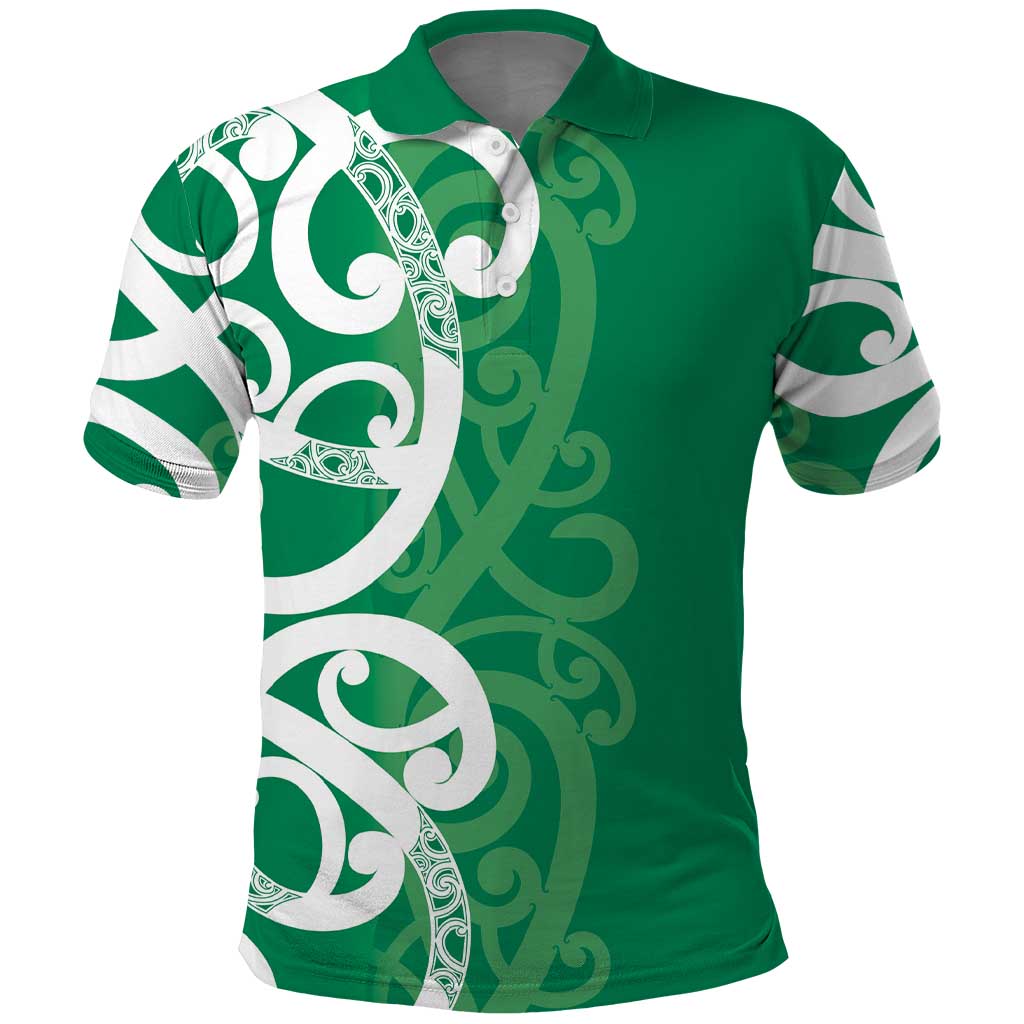 Pounamu Green Maori Polo Shirt Koru Kowhaiwhai - Aussie Hoodie