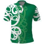 Pounamu Green Maori Polo Shirt Koru Kowhaiwhai - Aussie Hoodie
