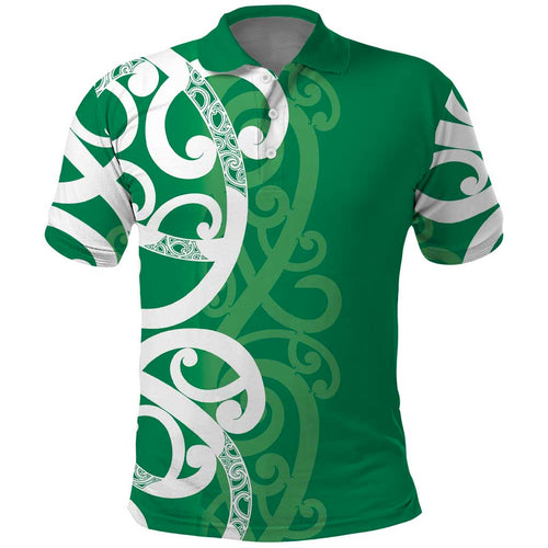 Pounamu Green Maori Polo Shirt Koru Kowhaiwhai - Aussie Hoodie