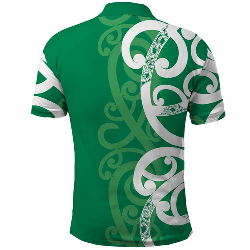 Pounamu Green Maori Polo Shirt Koru Kowhaiwhai - Aussie Hoodie