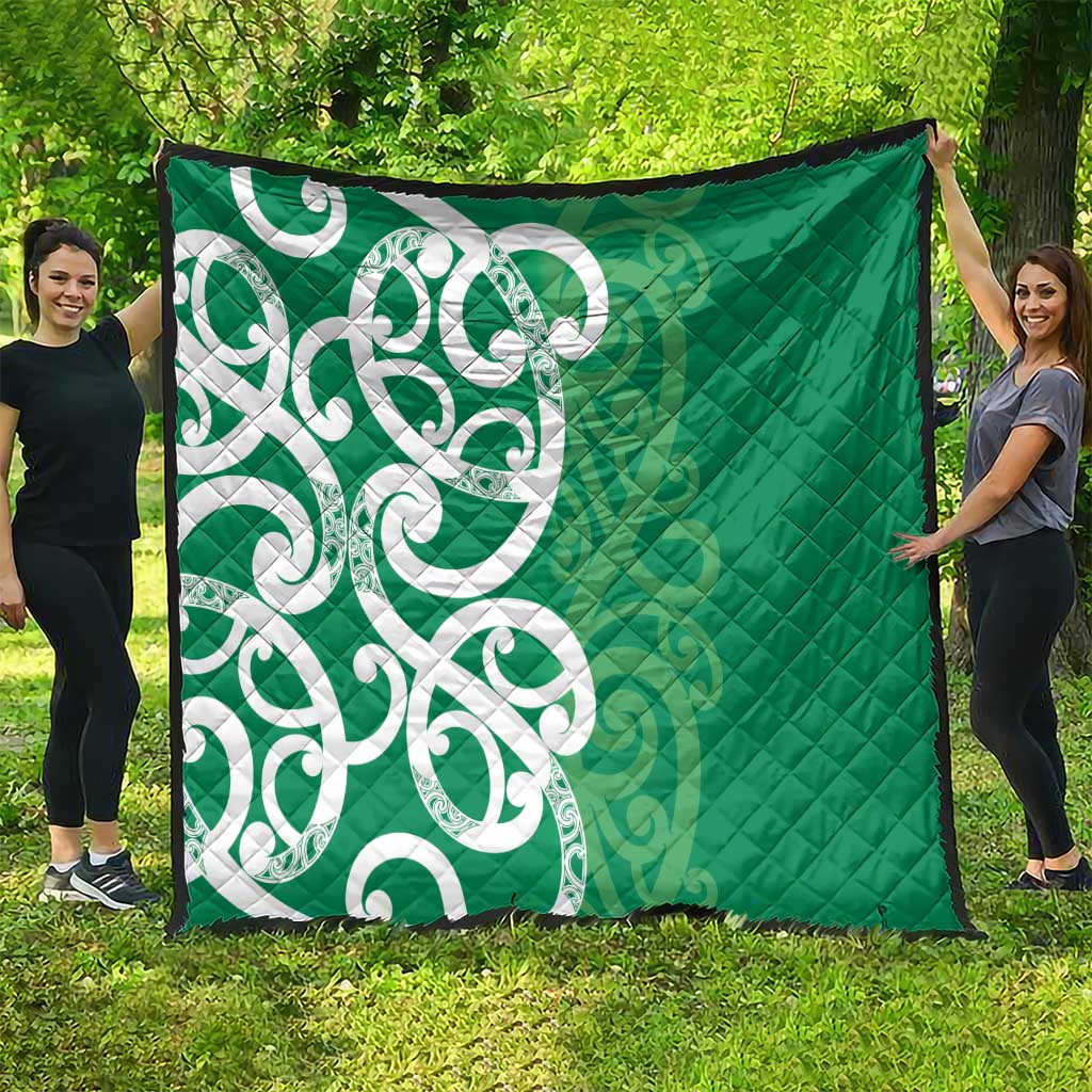 Pounamu Green Maori Quilt Koru Kowhaiwhai - Aussie Hoodie