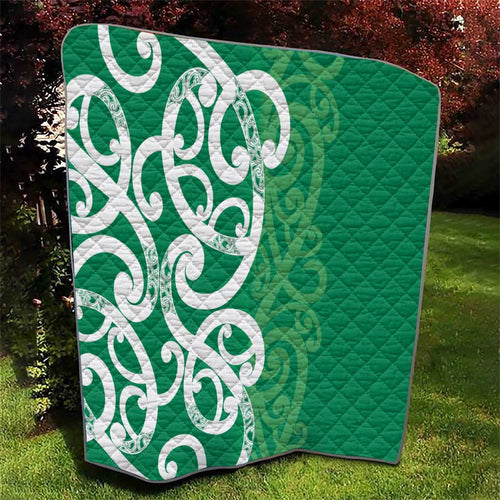 Pounamu Green Maori Quilt Koru Kowhaiwhai - Aussie Hoodie