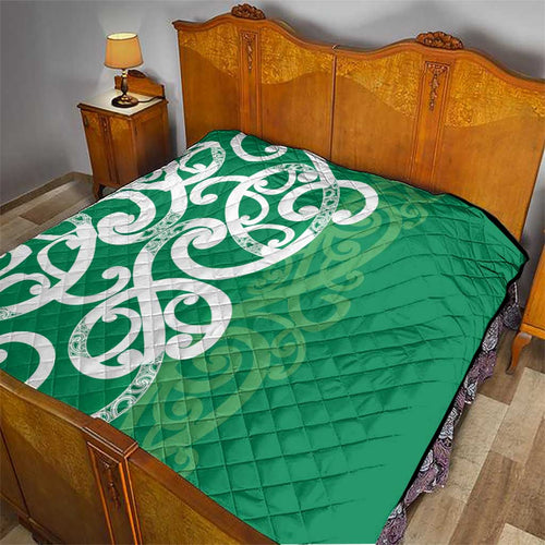 Pounamu Green Maori Quilt Koru Kowhaiwhai - Aussie Hoodie