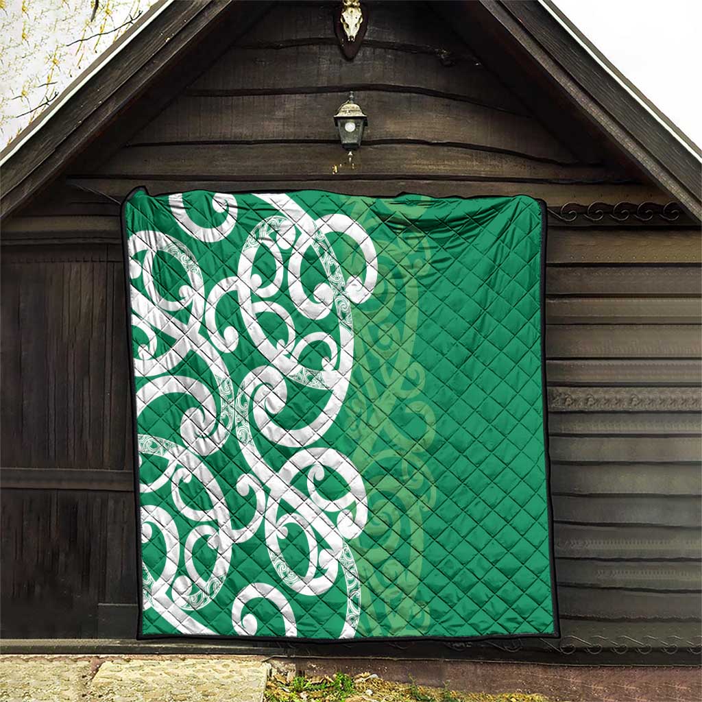 Pounamu Green Maori Quilt Koru Kowhaiwhai - Aussie Hoodie