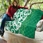 Pounamu Green Maori Quilt Koru Kowhaiwhai - Aussie Hoodie