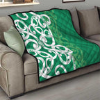 Pounamu Green Maori Quilt Koru Kowhaiwhai - Aussie Hoodie