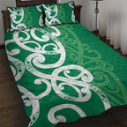 Pounamu Green Maori Quilt Bed Set Koru Kowhaiwhai - Aussie Hoodie