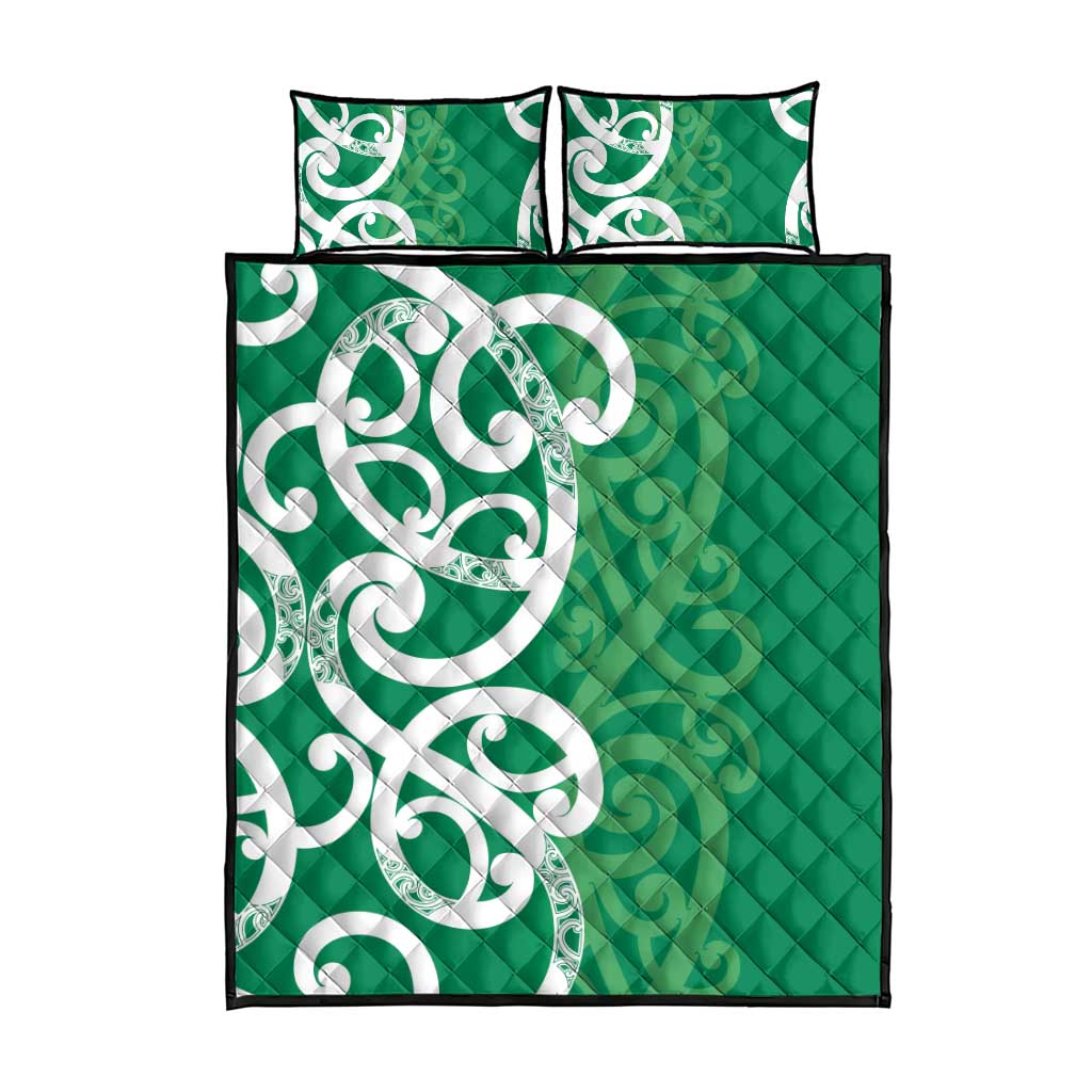 Pounamu Green Maori Quilt Bed Set Koru Kowhaiwhai - Aussie Hoodie