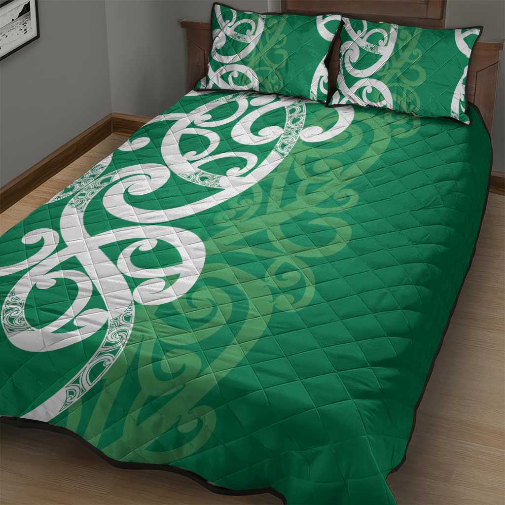 Pounamu Green Maori Quilt Bed Set Koru Kowhaiwhai - Aussie Hoodie