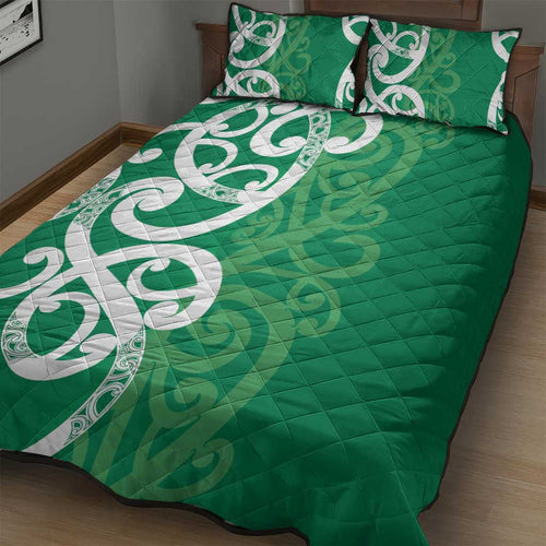 Pounamu Green Maori Quilt Bed Set Koru Kowhaiwhai - Aussie Hoodie