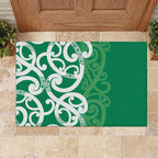 Pounamu Green Maori Rubber Doormat Koru Kowhaiwhai - Aussie Hoodie