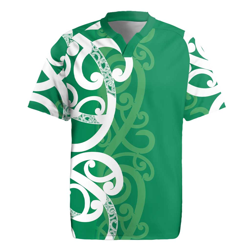 Pounamu Green Maori Rugby Jersey Koru Kowhaiwhai - Aussie Hoodie