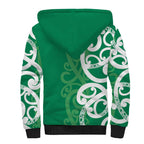 Pounamu Green Maori Sherpa Hoodie Koru Kowhaiwhai - Aussie Hoodie