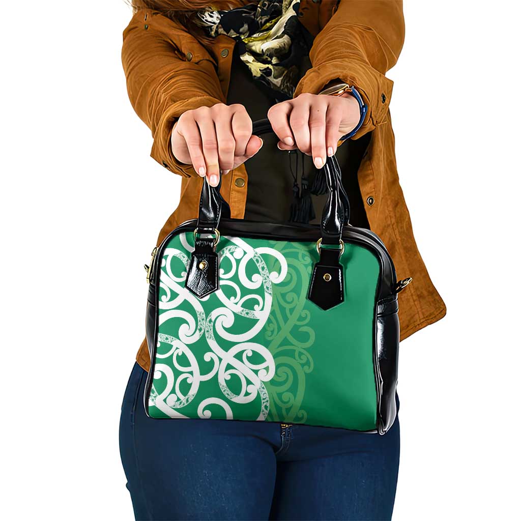 Pounamu Green Maori Shoulder Handbag Koru Kowhaiwhai - Aussie Hoodie